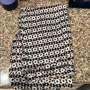 J. Crew Black and Tan Geometric Scarf